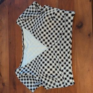 Old Navy Black and White Gingham Swim Top
